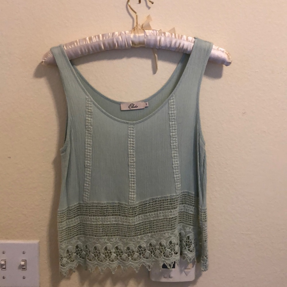 ‘Eloise’ Mint Crochet Crop Top